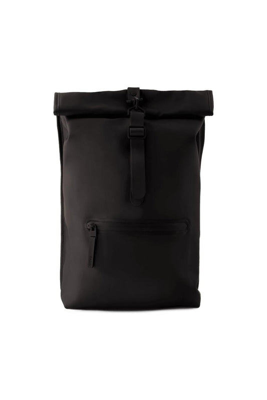 Rolltop Rucksack - Rains - Synthetik - Schwarz