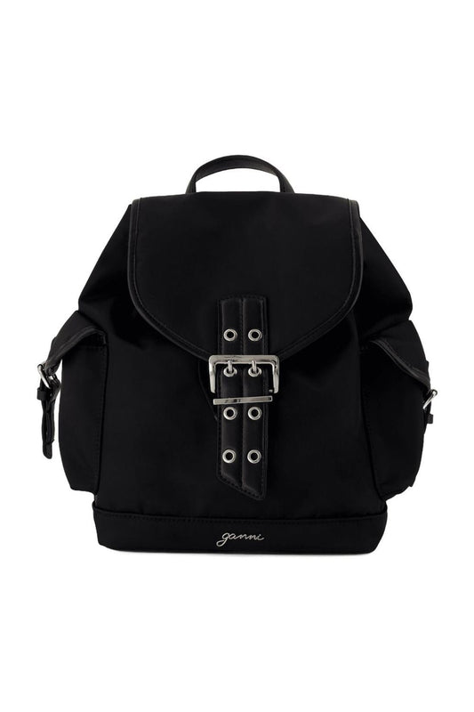 Bucky Rucksack Small - Ganni - Nylon - Schwarz