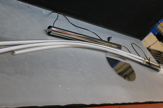 LED gólflampi Maja, B-flokks, króm, járn, plast, þriggja ljósa