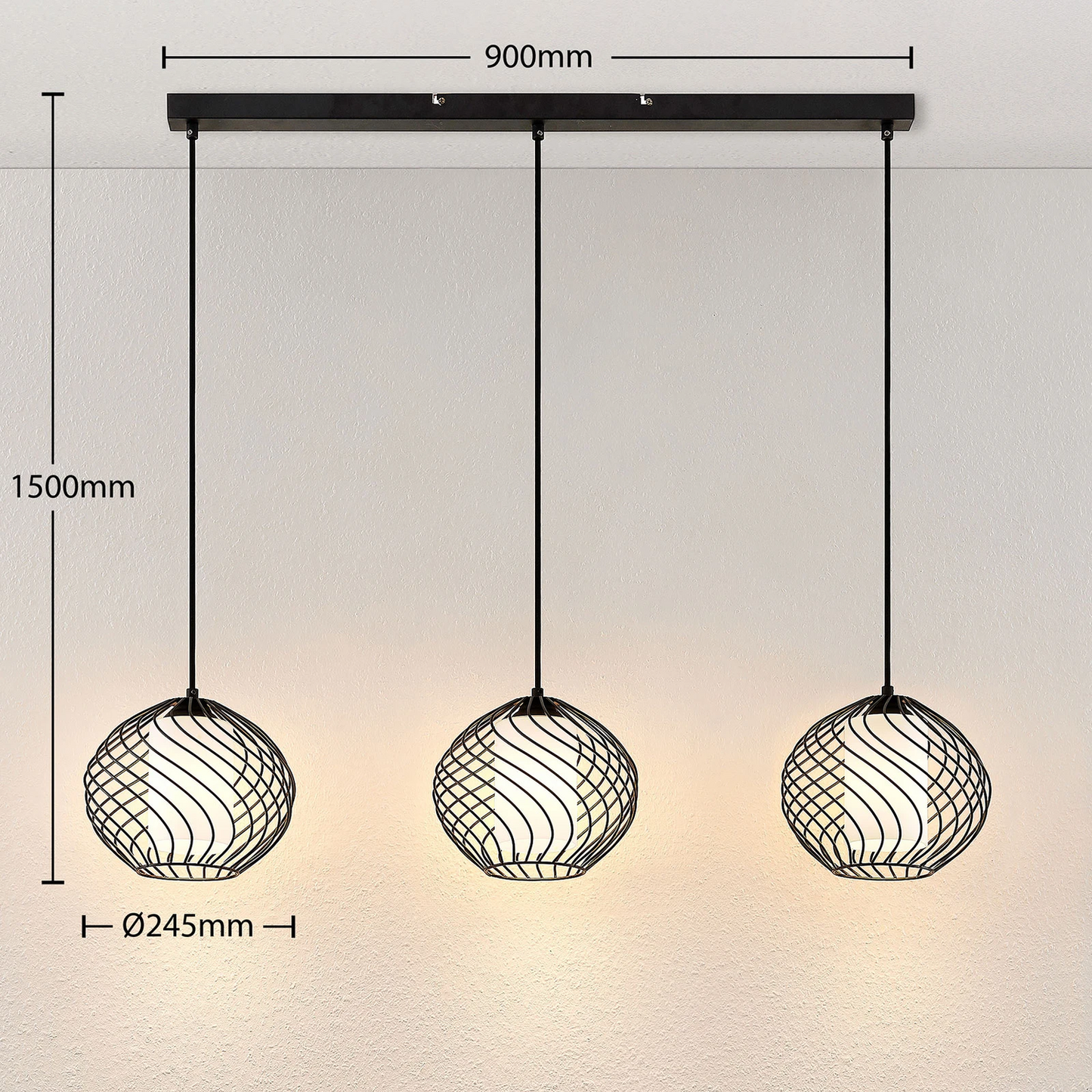 B-stock Lindby Cedrice cage pendant light hanging light ceiling lamp lamp 3 bulbs 0 
