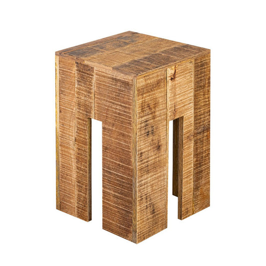 Square stool - 28 x 45 x 28 cm - plant stand/plant column - mango wood