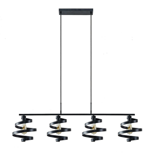 B-grade Lindby Colten pendant light, ceiling lamp, 4 lights, black 