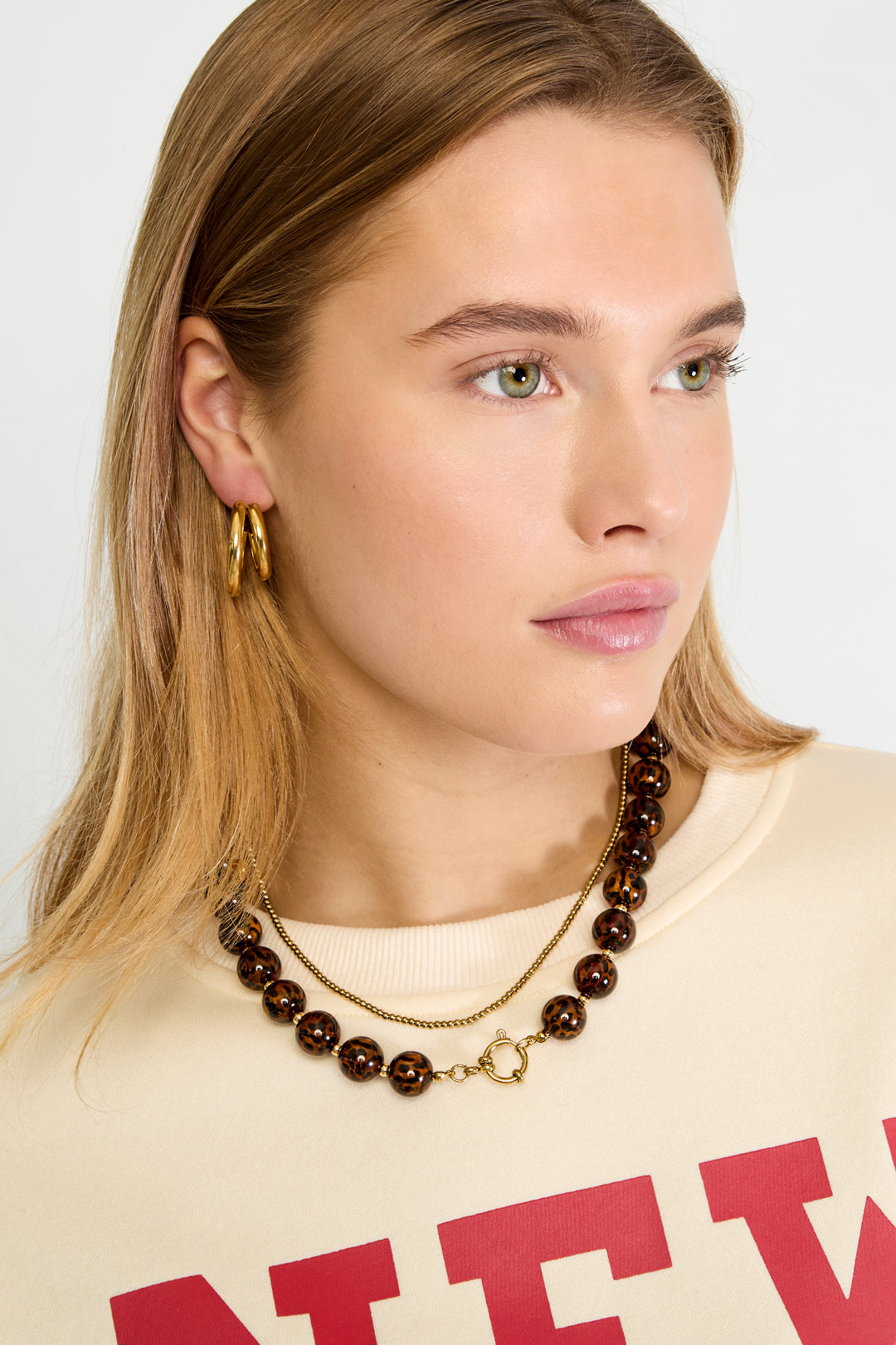 Halsketten mit Acrylperlen, Retro-Stil, klassische Serie, Damenschmuck, 16 mm