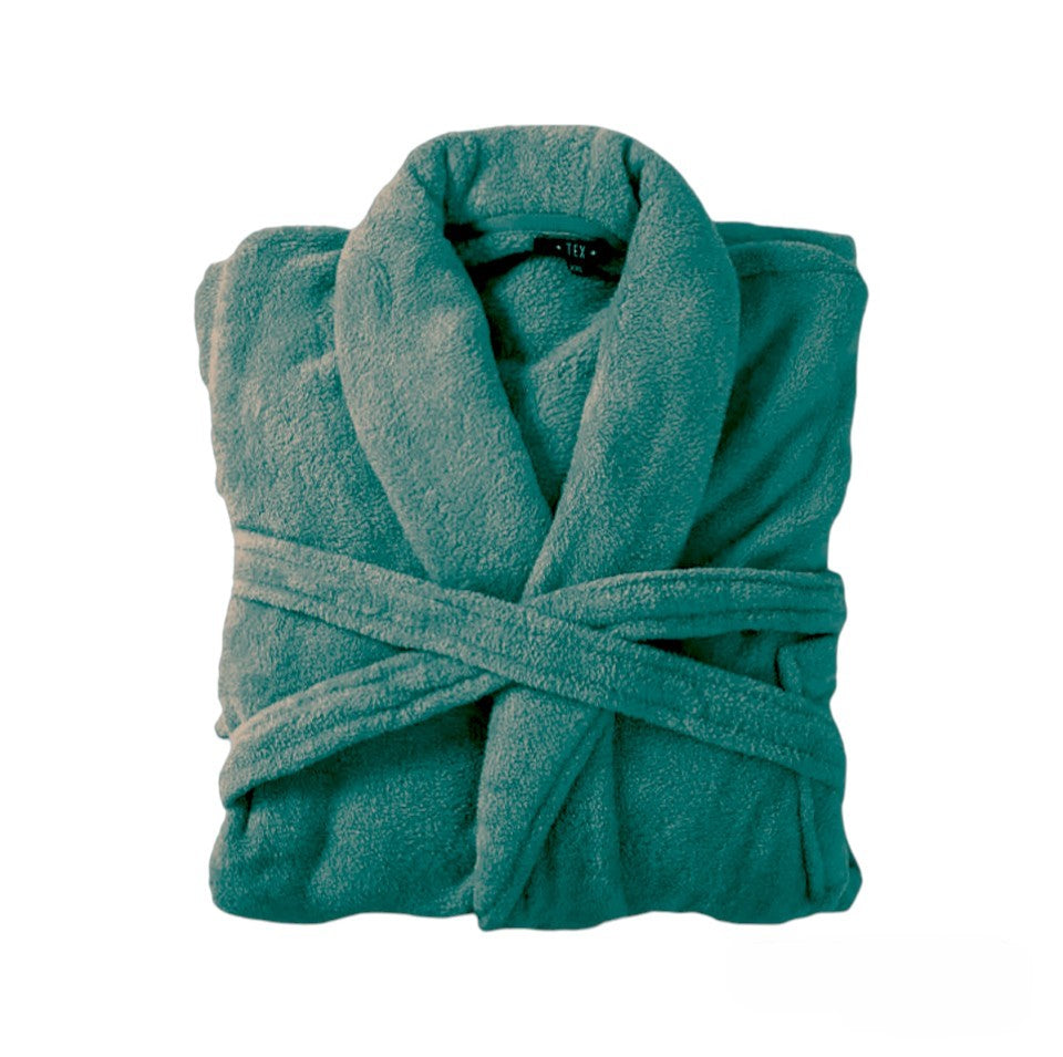 Bademantel flauschig » Saunamantel in Teddy-Plüsch Qualität » leichter/dünner Morgenmantel 100 cm lang » unisex