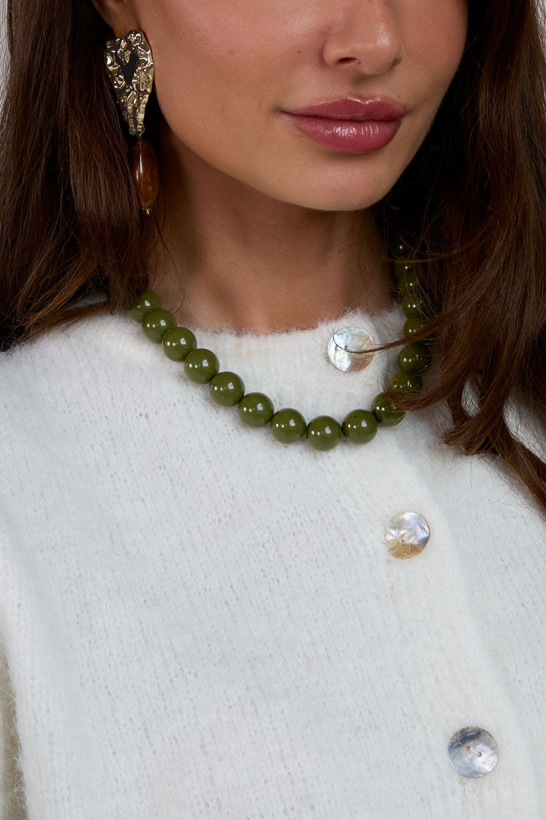 Halsketten mit Harzperlen, Perlen, lässig, täglich, einfache Serie, Damenschmuck, 15 mm