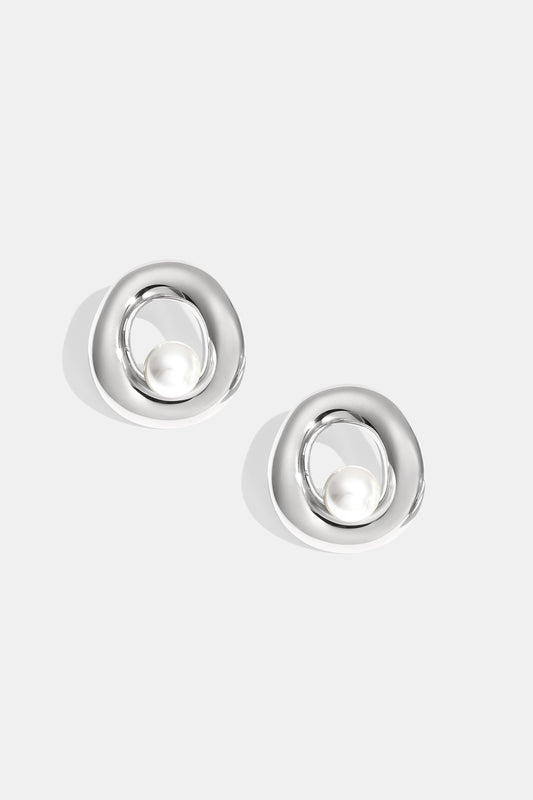 Edelstahl-Ohrstecker, rund, lässig-schlicht, Damenschmuck