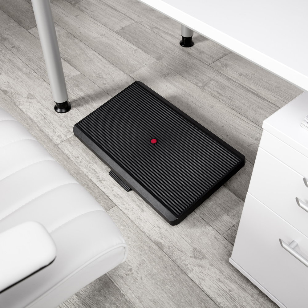 B-grade Hjh Office footrest Piedino Stripe Pro support black tiltable height adjustable