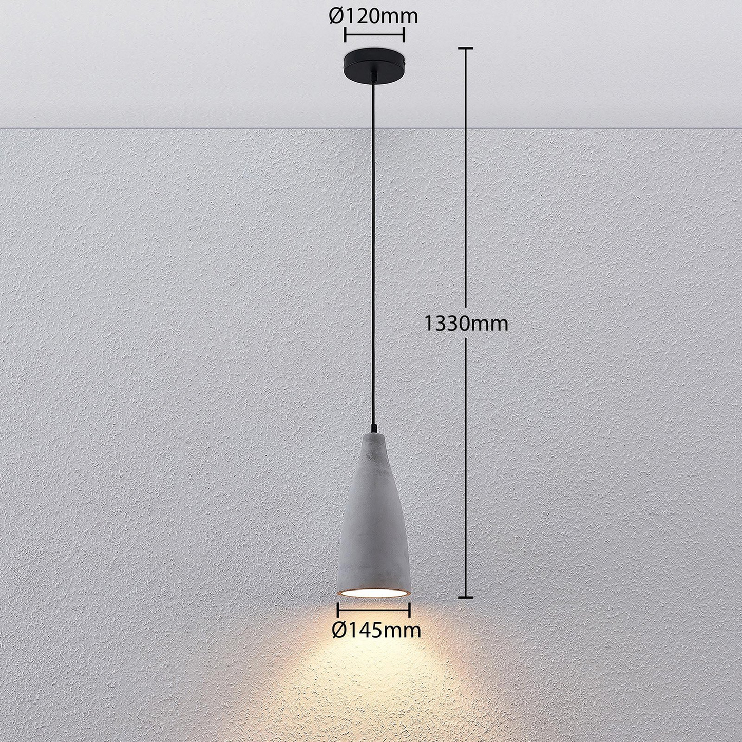 B-Ware Lindby Beton Pendelleuchte Sanne Pendelleuchte Lampe E27 Industriestil Betong319
