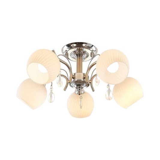 B-grade Lindby Feodora ceiling lamp, ceiling light, lamp, chandelier, white chrome 