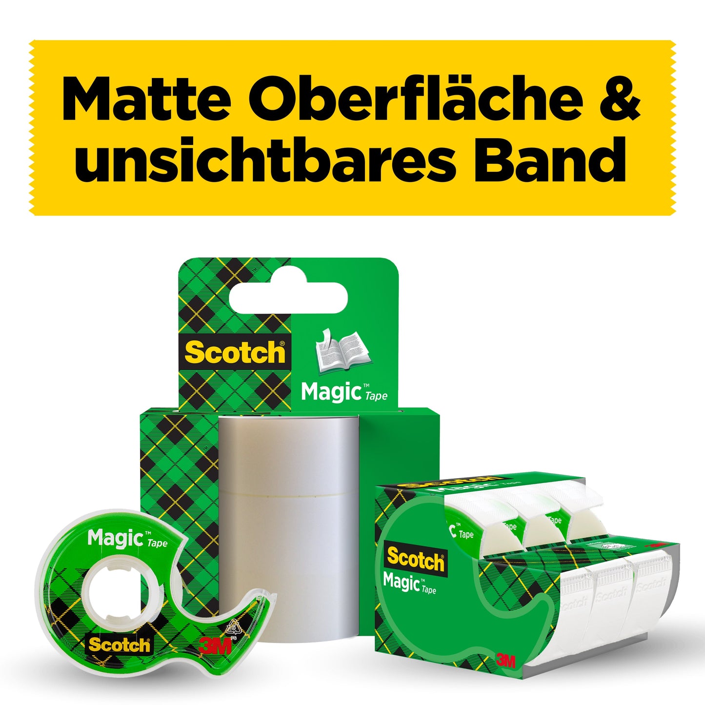 Scotch® Magic™ Unsichtbares Klebeband 8-1925R3, Nachfüllpackung, 19 mm x 25 m, 3 Rollen/Packung | Packung (1 Stück)