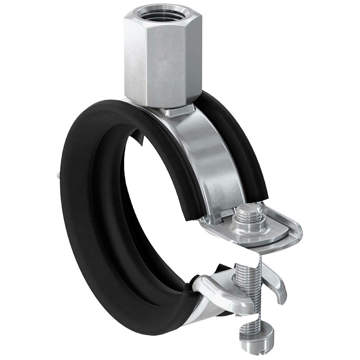 Fischer 562355 rörklemma af B-gráðu, rörklemma með hjörum, skrúfurörklemmur, 25 stykki.