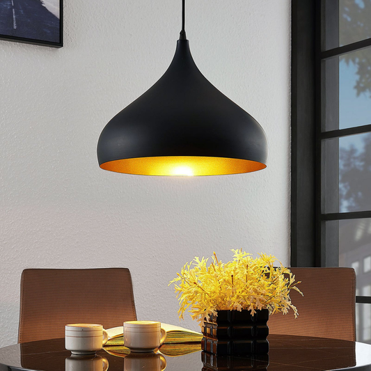 B-Ware Lindby Aluminium Pendelleuchte Ritana Hängeleuchte Deckenlampe E27 Schwarz G80