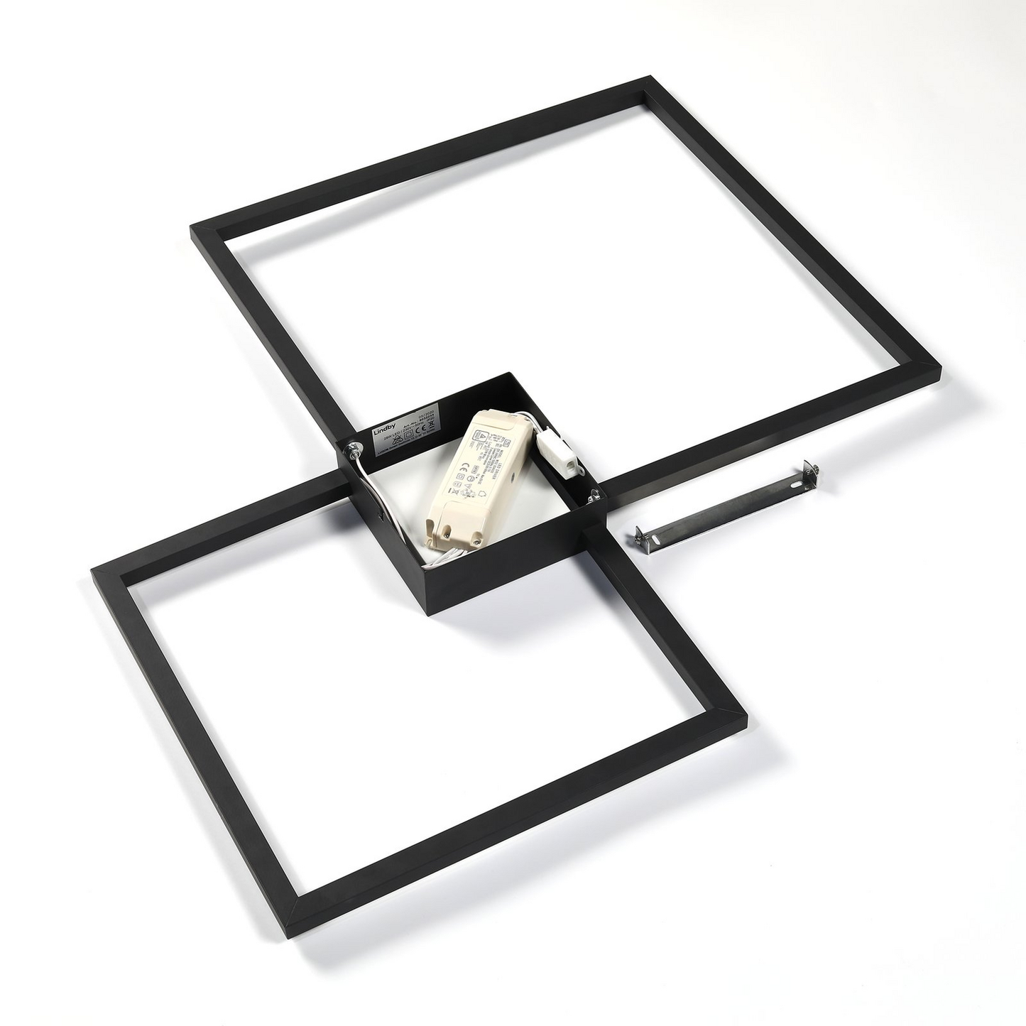 B-grade Lindby Duetto LED ceiling lamp, decorative ceiling light, LED anthracite, 28 W