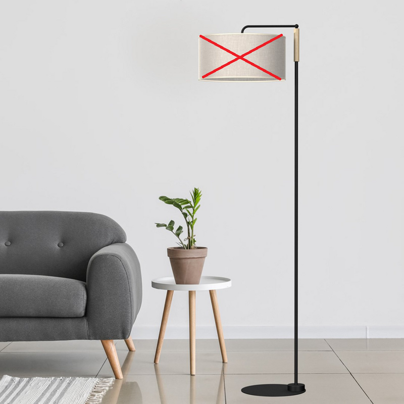 B-flokks Euluna Atlanta gólflampi með hörskjá, sjá texta/F542 