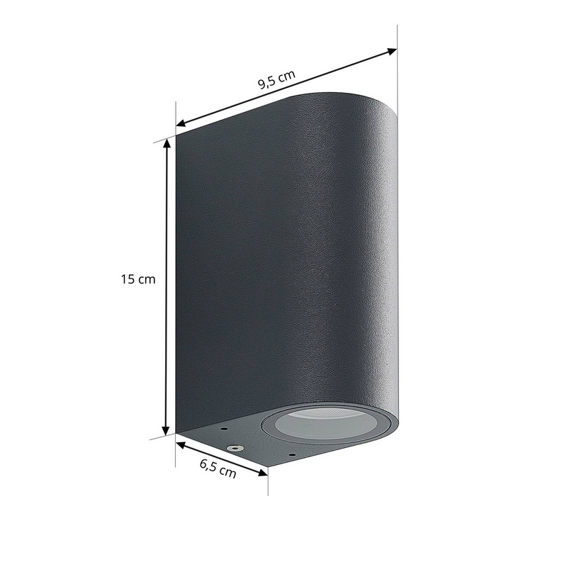 B-flokks rafknúið evrópskt ljós fyrir útivegglampa, Fijona ál, GU10, IP44, 2 stk. 115