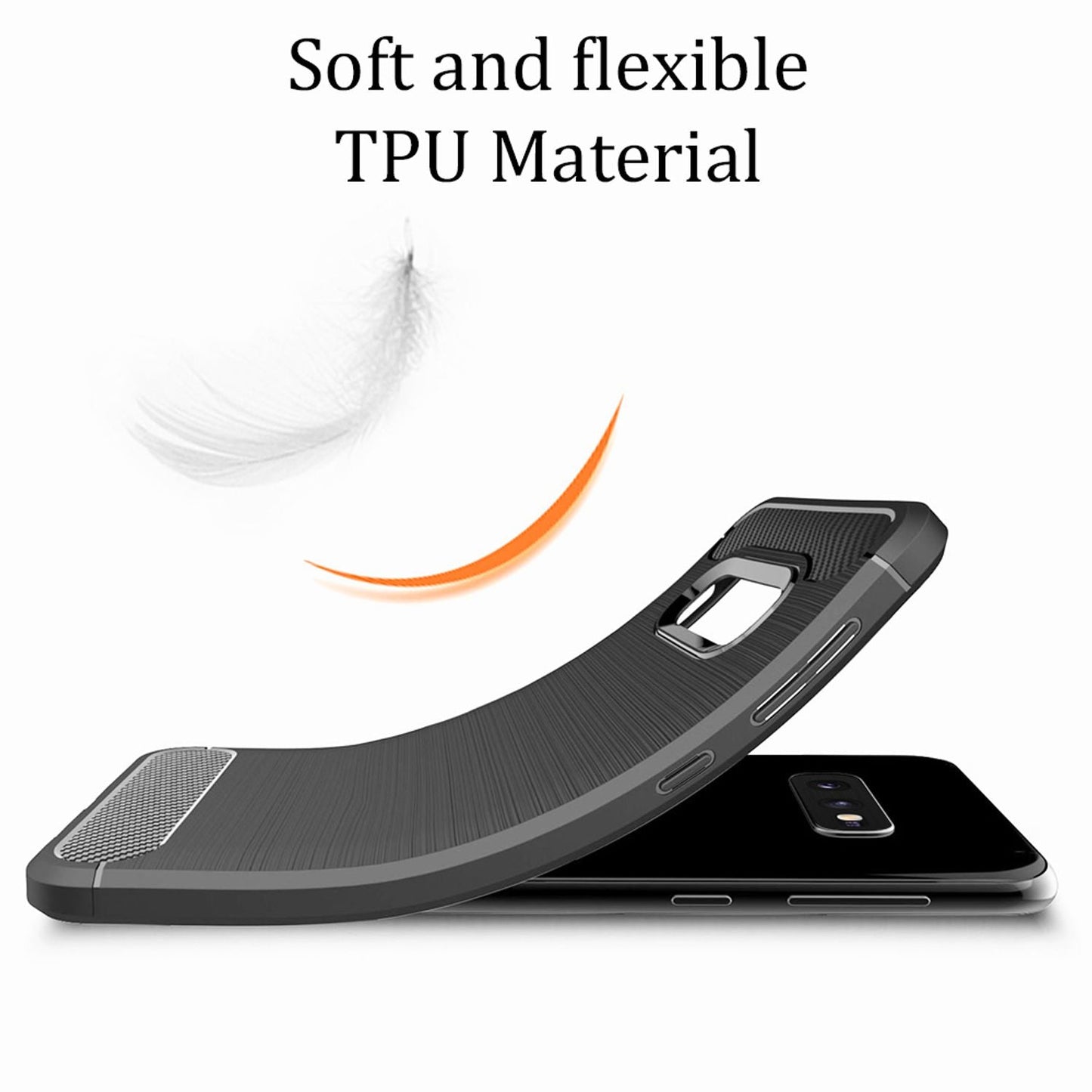 NALIA Phone Case for Samsung Galaxy S10e, Carbon Fiber Stylish Phone Case