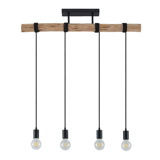 B-Ware Lindby Amilia Hängeleuchte Pendelleuchte Deckenlampe Leuchte Holz Vierflammig155