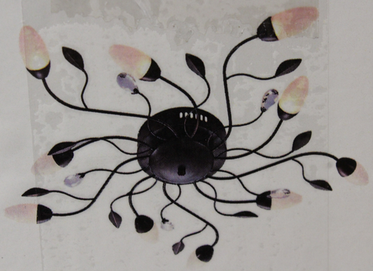 B-flokks LED loftljós Renato, dimmanlegt, brúnt, 10 perur, 2604