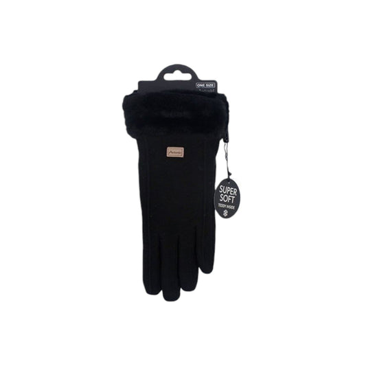 Damen Handschuhe gefüttert » Damenhandschuhe mit Touchfunktion » Winterhandschuhe mit Kunstpelz » Wildlederoptik "NY Style" Suede mit Fell