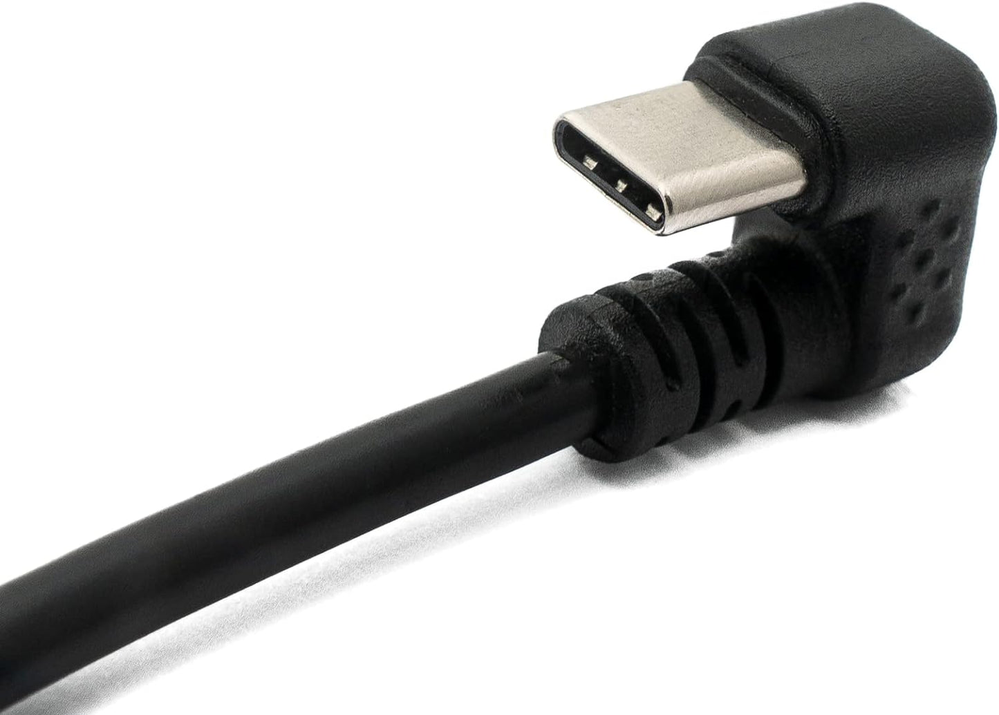 System-S USB 3.1 snúra 30 cm Type C karlkyns í 2.0 Mini B kvenkyns 180° horn í svörtu