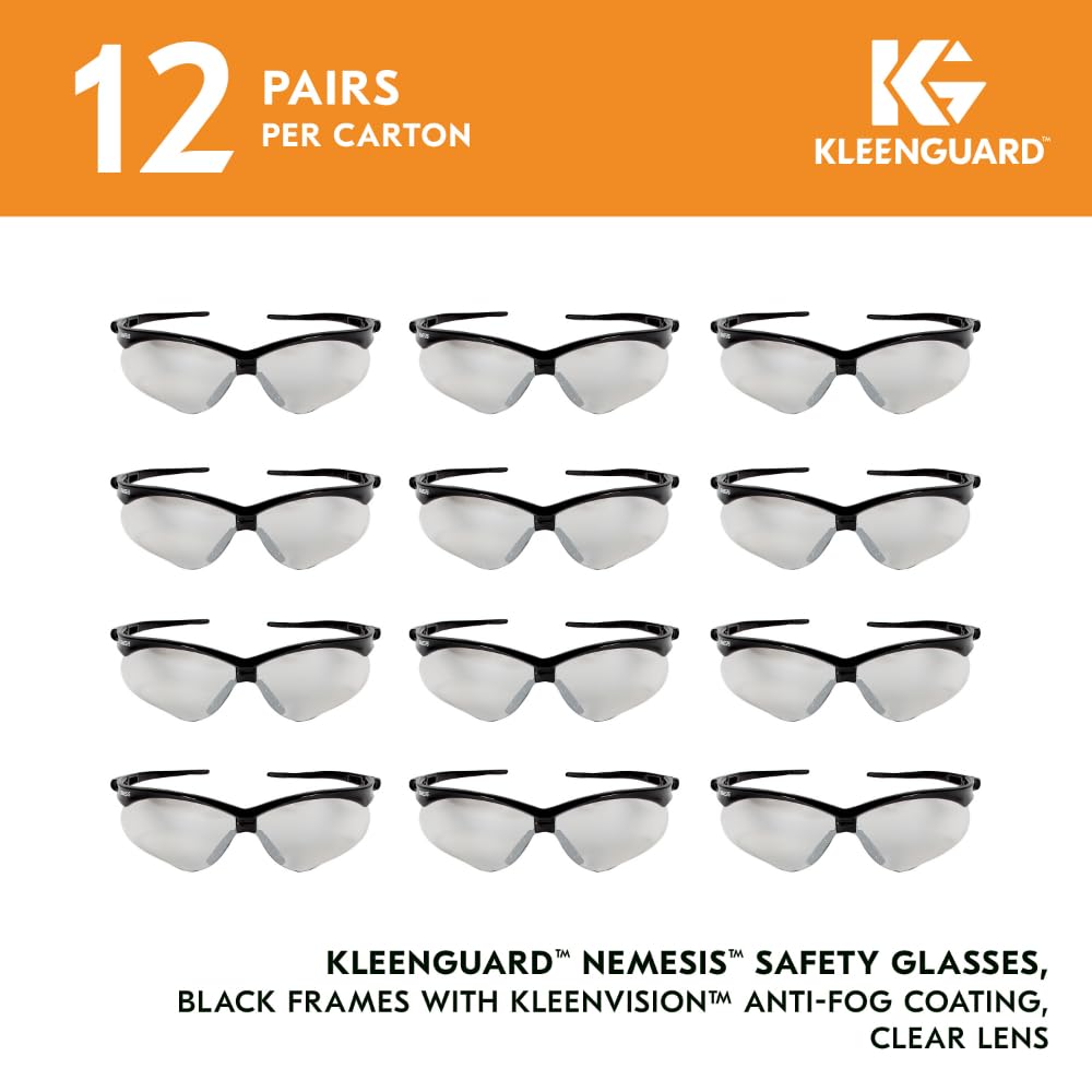 Auslaufartikel: KleenGuard® V30 Nemesis™ Schutzbrille - Beschlagfrei-Beschichtung / Transparent - 1 Carton  x 12 Glasses | Karton (1 Box)