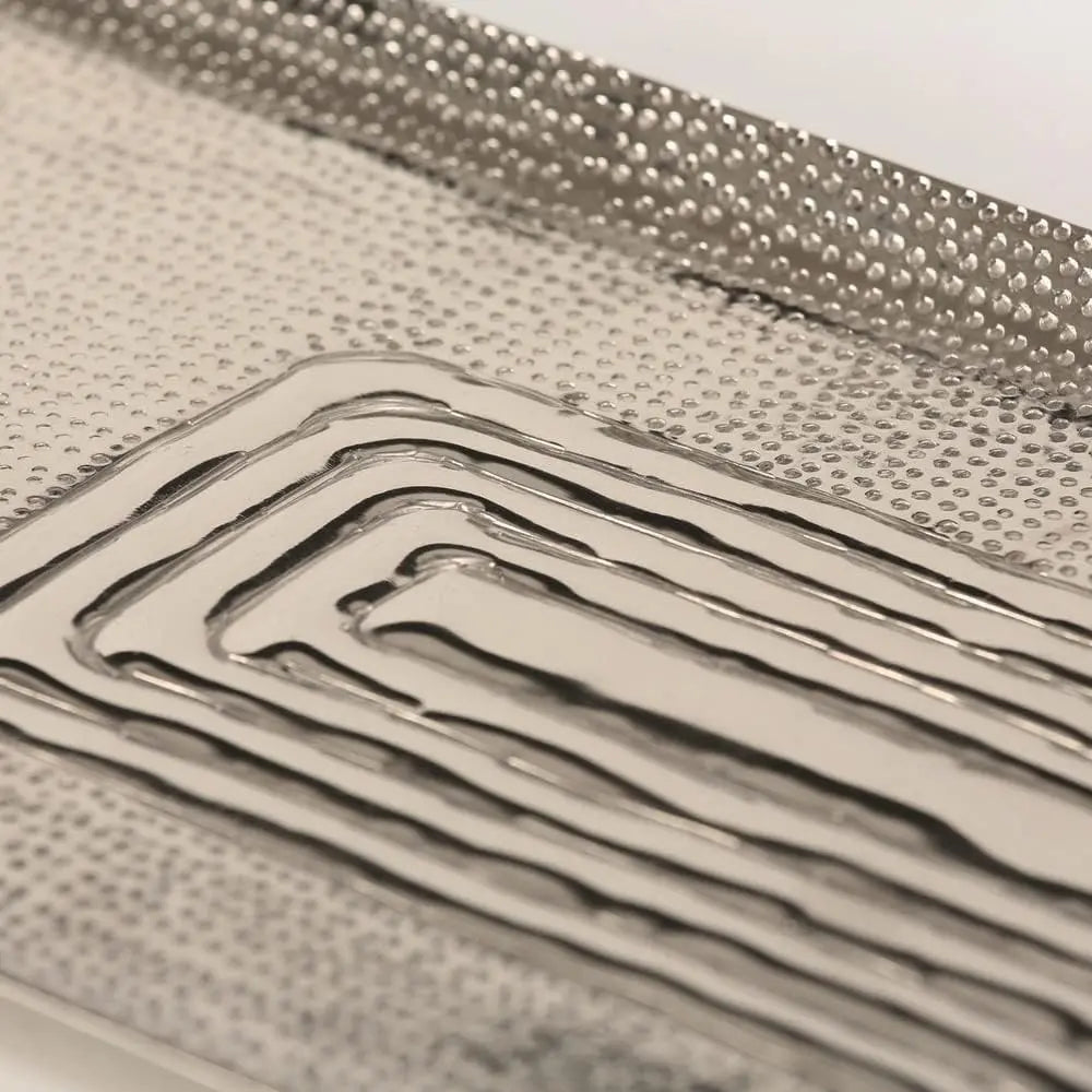 Tablett Dekotablett Dekoschale silber Metall Deko Kerzentablett 55 cm