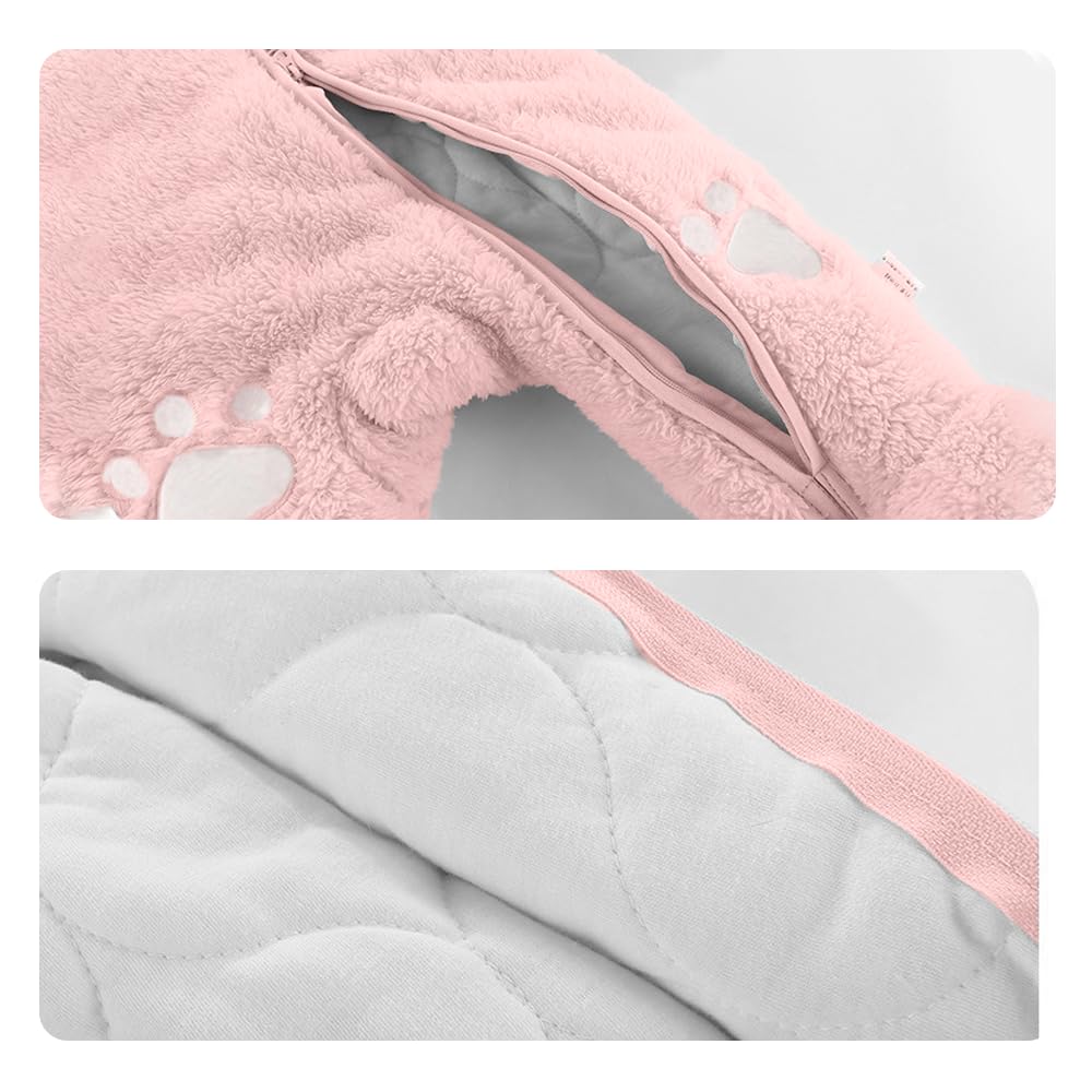 Barnasnjógallar Vetrargallar með hettu úr flís, hlýir gallar fyrir stelpur og stráka - Stærð 0-3 mánaða (59 cm), gulur 