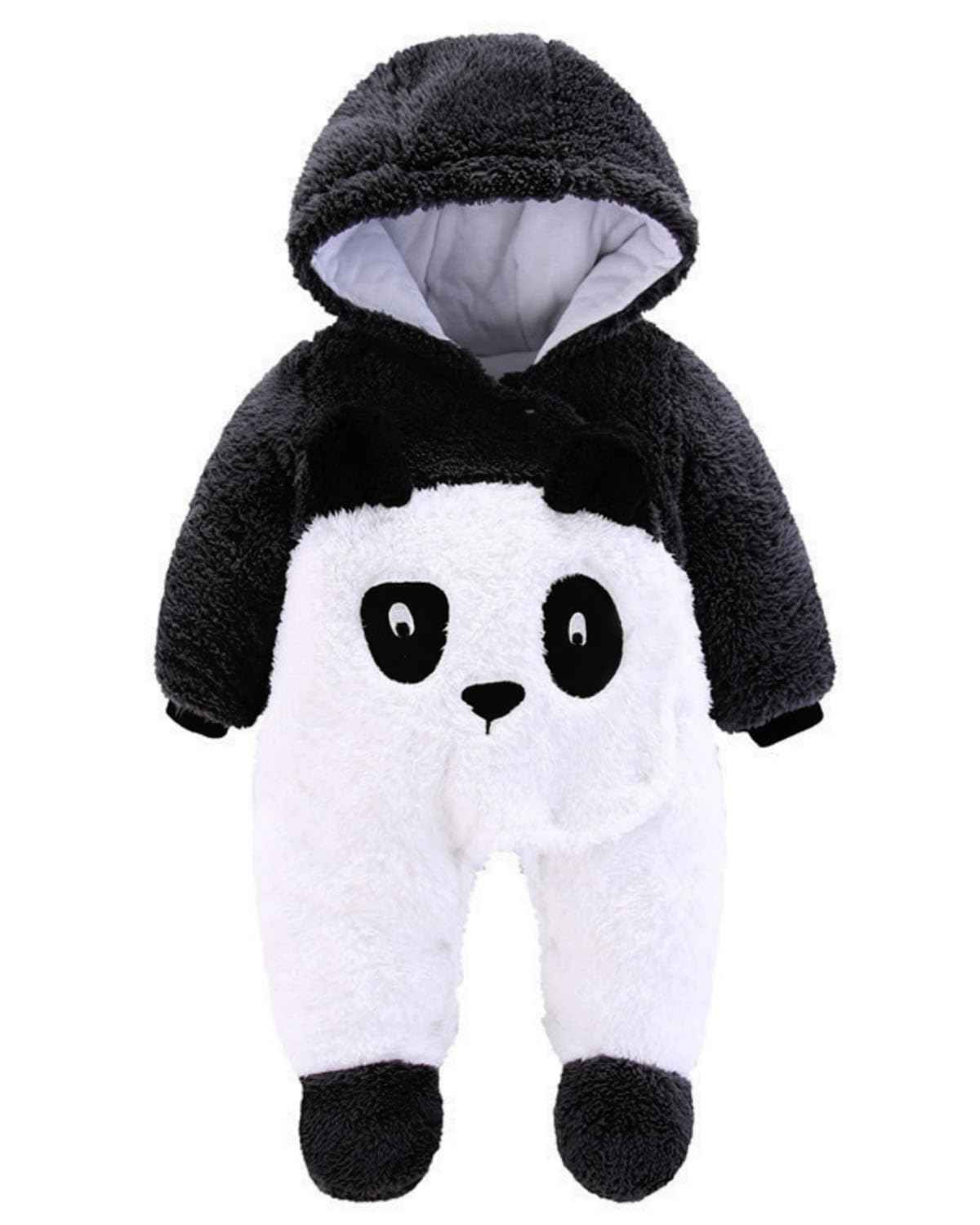 Vetrargalli með hettu fyrir börn, snjógalli, flannelspil, leikgalli með fótum, teiknimyndagalla, föt 0-3 mánaða 