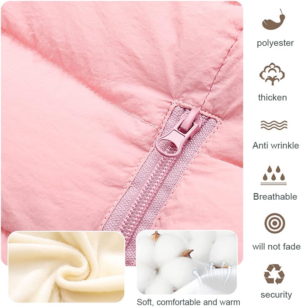 LSERVER Nýfæddur hettupeysa fyrir börn, þykkur snjógalli með flísfóðri fyrir stráka og stelpur, hlýr dúngalli, sæt vetrargalli fyrir börn, svartur, stærð 80 / 9-12 mánuðir 