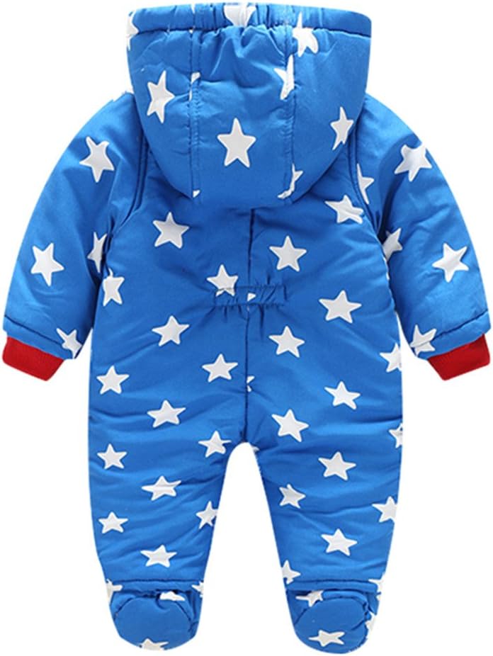 Baby Winter Overall with Hood, Snowsuits with Gloves and Booties, Girls' and Boys' Warm Clothing Set 