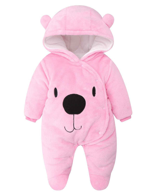 Baby Overall Winter Mit Kapuze Schneeanzug Flanell Strampler Spieler Spielanzug Mit Füße Karikatur Jumpsuit Kleidung 0-3 Monate