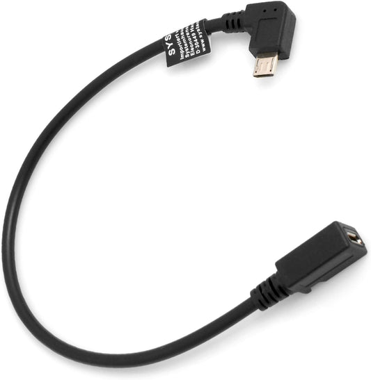 SYSTEM-S Micro USB 90° links Winkel zu Micro USB Buchse 27 cm Kabel