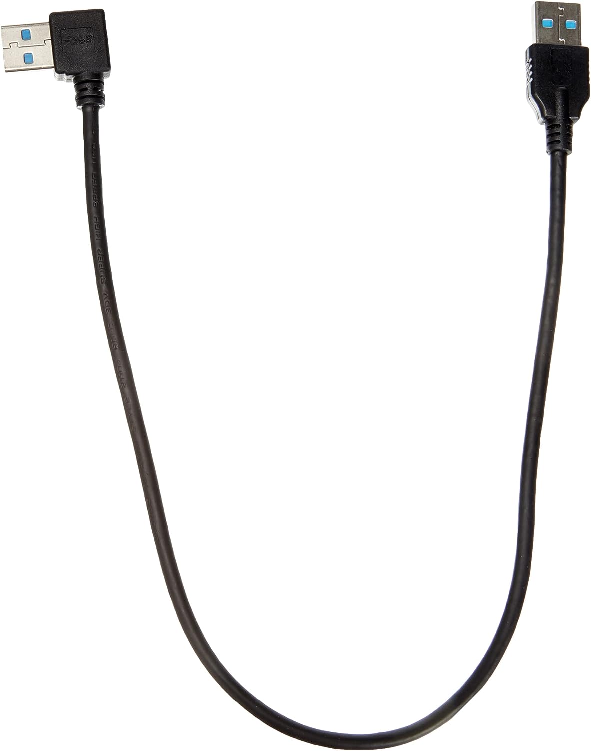SYSTEM-S USB 3.0 Typ A 90° Winkel rechtsgewinkelt auf 3.0 Typ A Kabel 40 cm