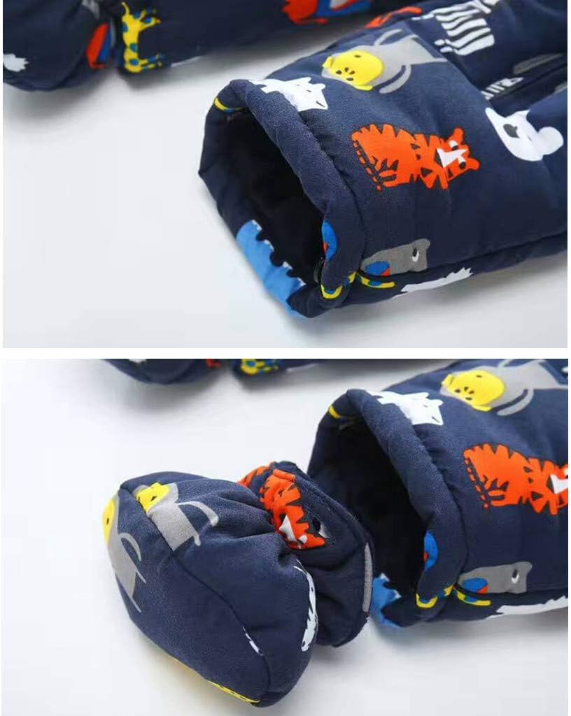 Baby Winter Overall with Hood, Snowsuits with Gloves and Booties, Girls' and Boys' Warm Clothing Set 