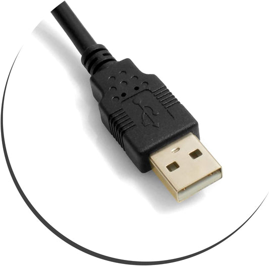 SYSTEM-S Mini USB cable angled plug left angled to USB Type A plug data and charging cable 5m 
