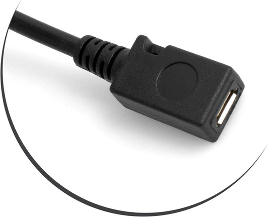 SYSTEM-S Micro USB 90° links Winkel zu Micro USB Buchse 27 cm Kabel