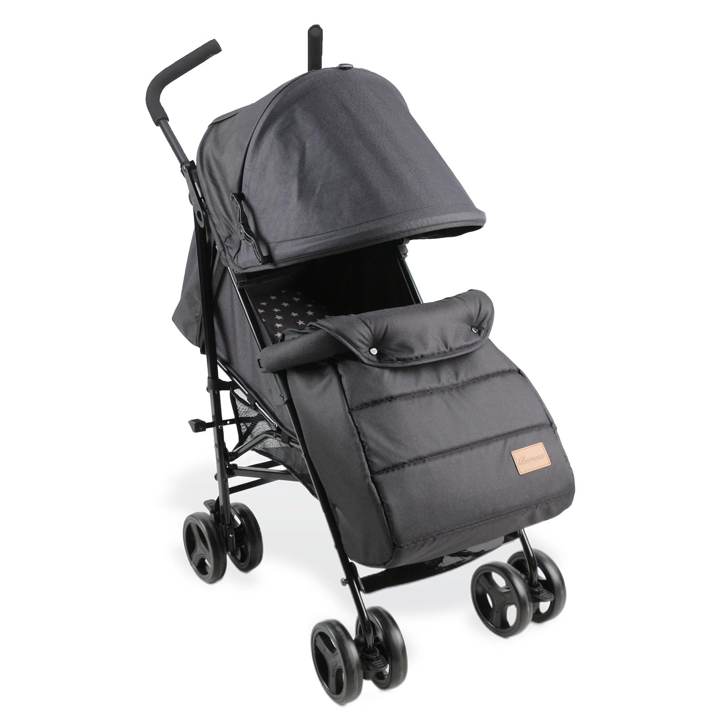 Bemesu ferðavagn með 360° snúningshjólum, vagn með 5 punkta beisli, vagn með 360° stillanlegri akstursstefnu, samanbrjótanlegur vagn allt að 15 kg, 0-3 ára, fjólublár