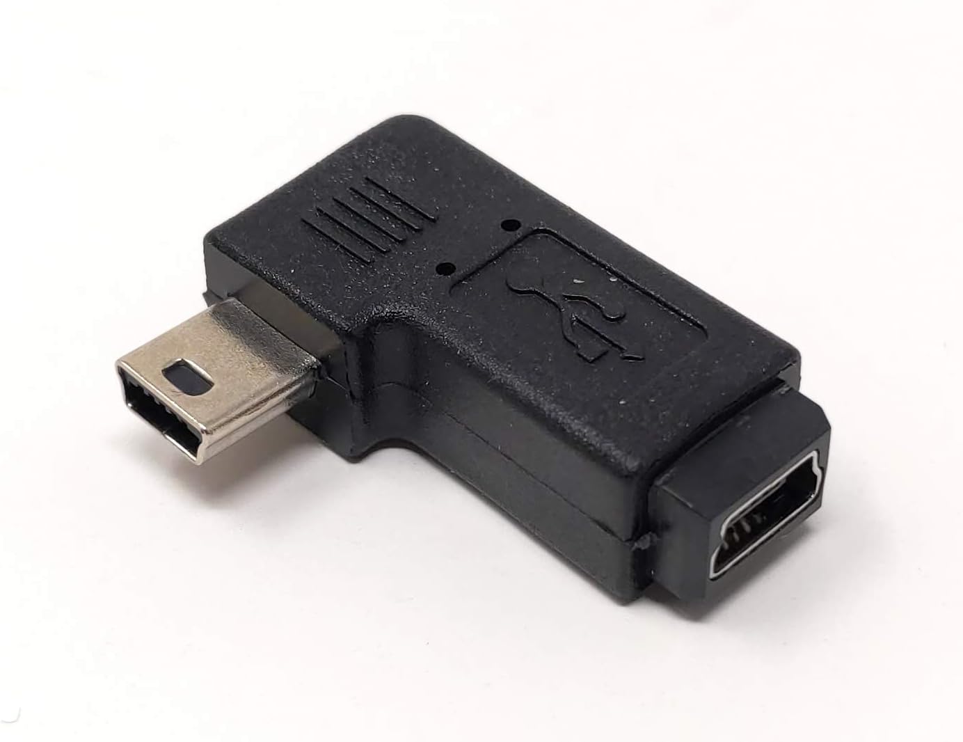 SYSTEM-S Mini USB (Female) auf Mini USB (Male) 90° Rechts gewinkelt Winkelstecker USB Adapter
