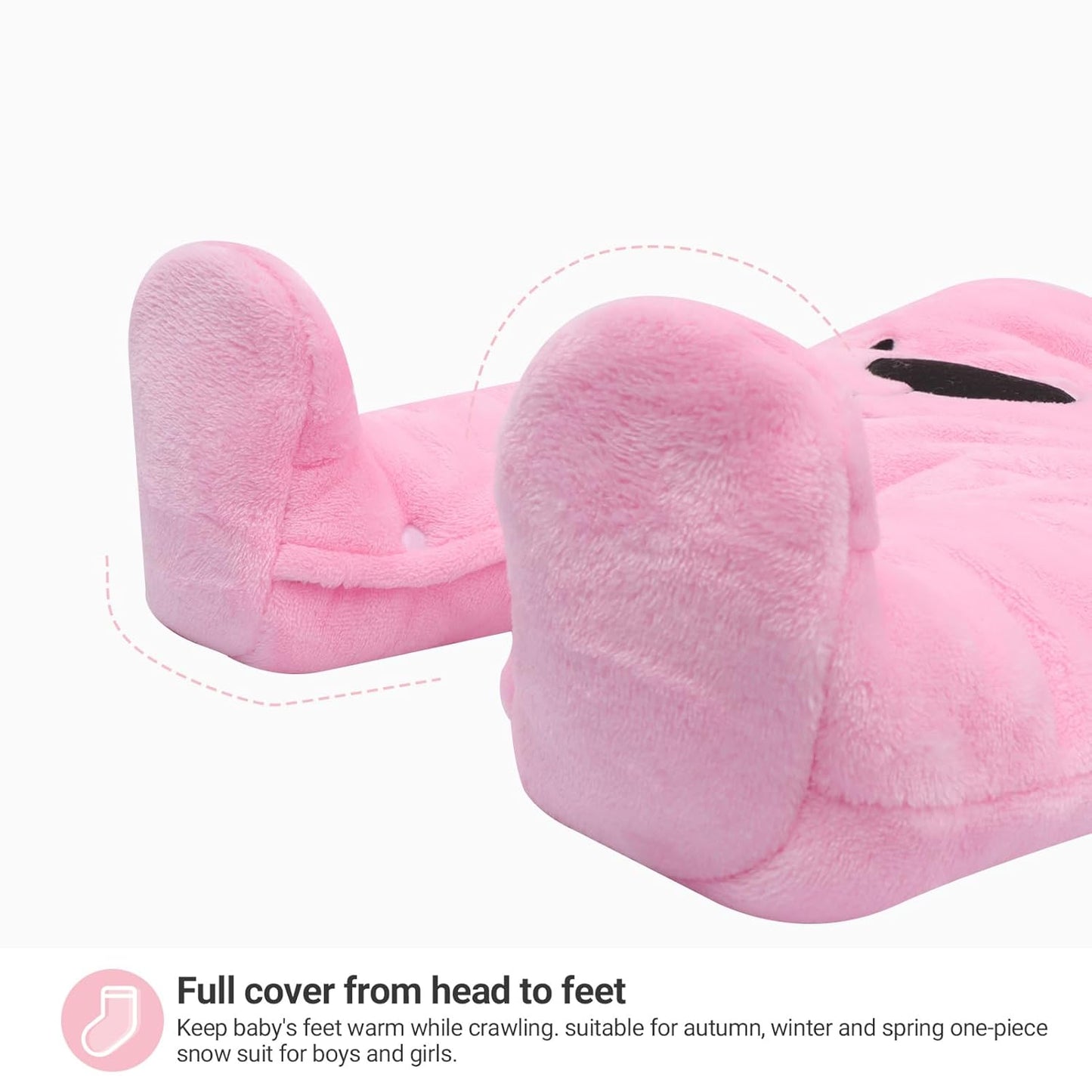 Vetrargalli með hettu fyrir börn, snjógalli, flannelspil, leikgalli með fótum, teiknimyndagalla, föt 0-3 mánaða 