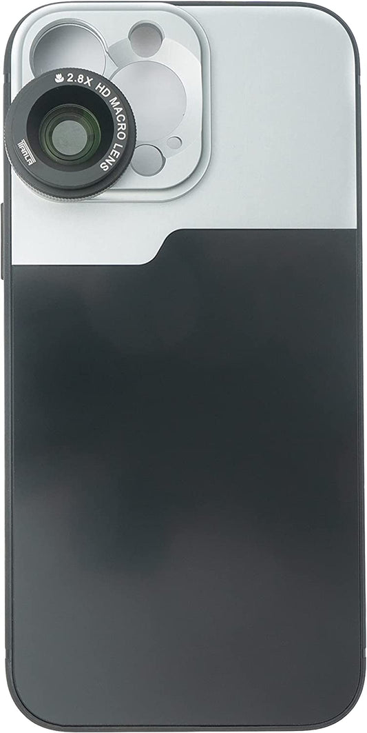 SYSTEM-S Makro Linse 2.8x HD Filter mit Hülle in Schwarz für iPhone 14 Pro Max