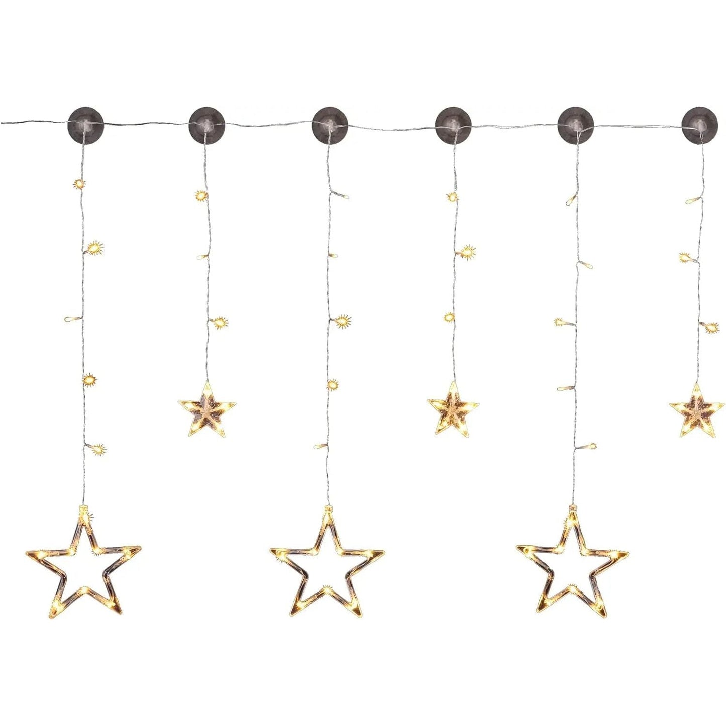 Lichterkette Sternenvorhang LED warmweiß Lichtervorhang 100x80cm Batterie Timer