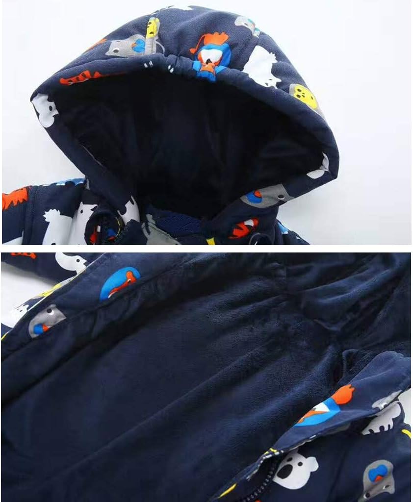 Baby Winter Overall with Hood, Snowsuits with Gloves and Booties, Girls' and Boys' Warm Clothing Set 