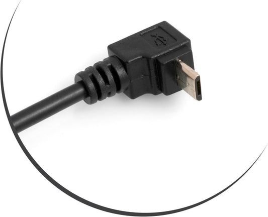 SYSTEM-S Micro USB snúra með 90° uppáviðshorni í Micro USB snúru, 27 cm
