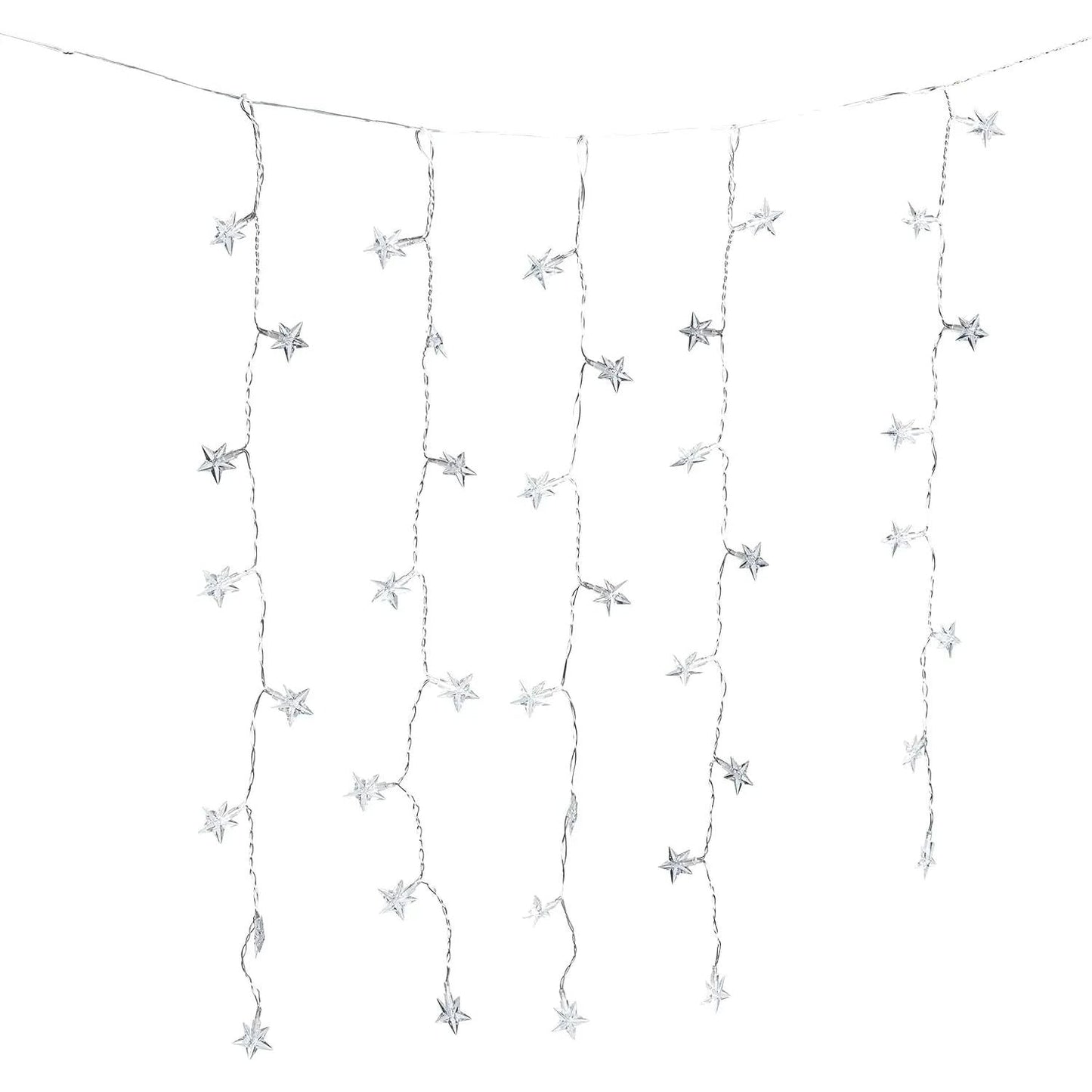 Lichterkette Sternenvorhang LED warmweiß Lichtervorhang 80x60cm Batterie Timer