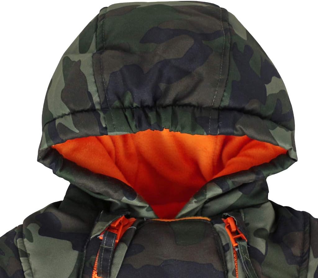 Baby Winter Overall with Hood, Snowsuits with Gloves and Booties, Girls' and Boys' Warm Clothing Set 