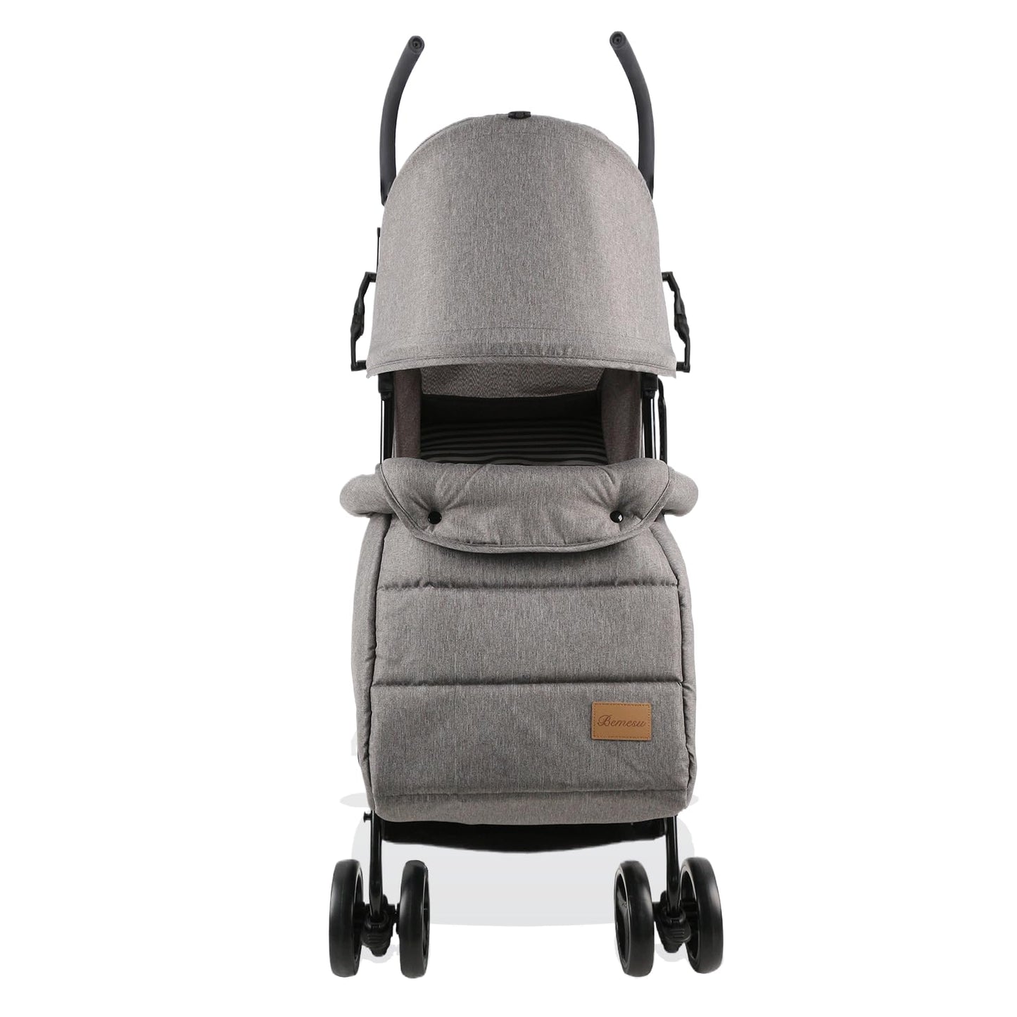 Bemesu ferðavagn með 360° snúningshjólum, vagn með 5 punkta beisli, vagn með 360° stillanlegri akstursstefnu, samanbrjótanlegur vagn allt að 15 kg, 0-3 ára, fjólublár