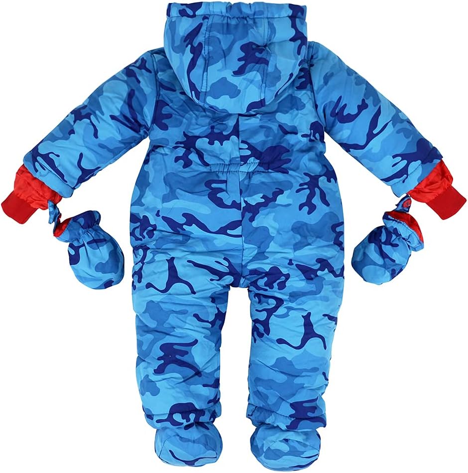 Baby Winter Overall with Hood, Snowsuits with Gloves and Booties, Girls' and Boys' Warm Clothing Set 