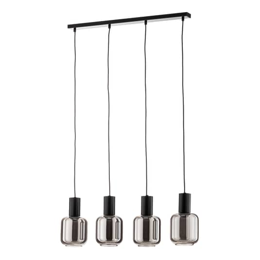 B-flokks Euluna hengiljós, reyklitað, glerskjáir, 4 ljós, hengilampi, loftlampi, E27