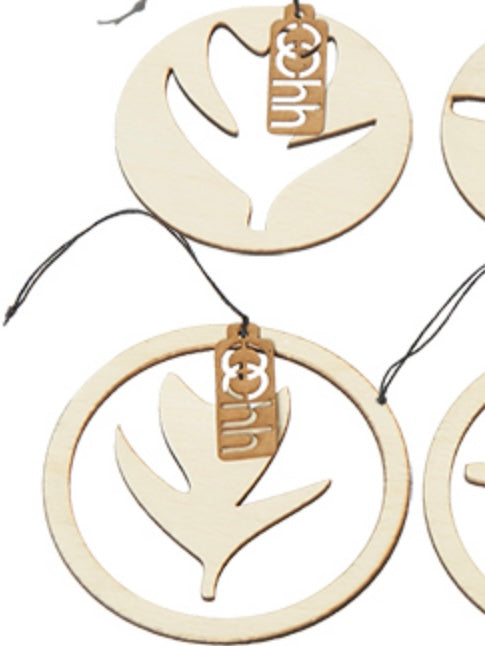 Holzanhänger, in 3 Farben und Motiven