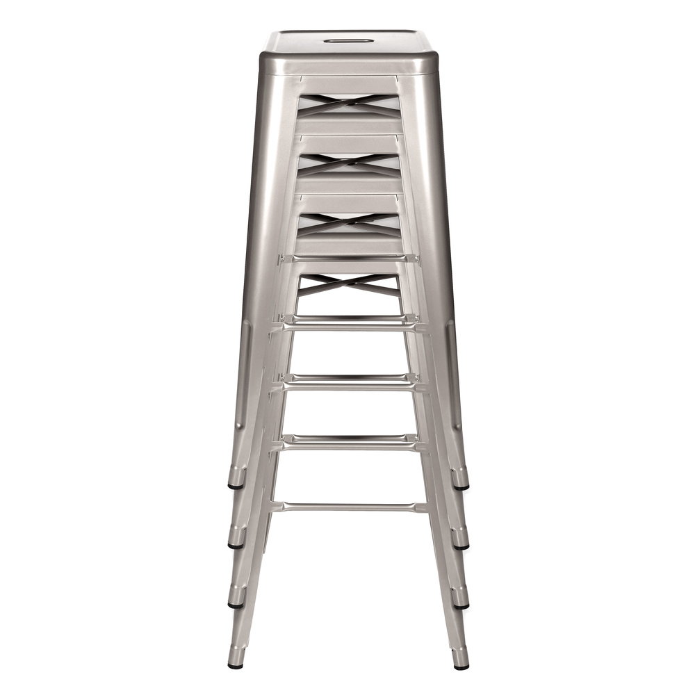 Hjh Office Vantaggio hár málmkenndur platínu barstóll, sætisstóll, húsgögn, á lager